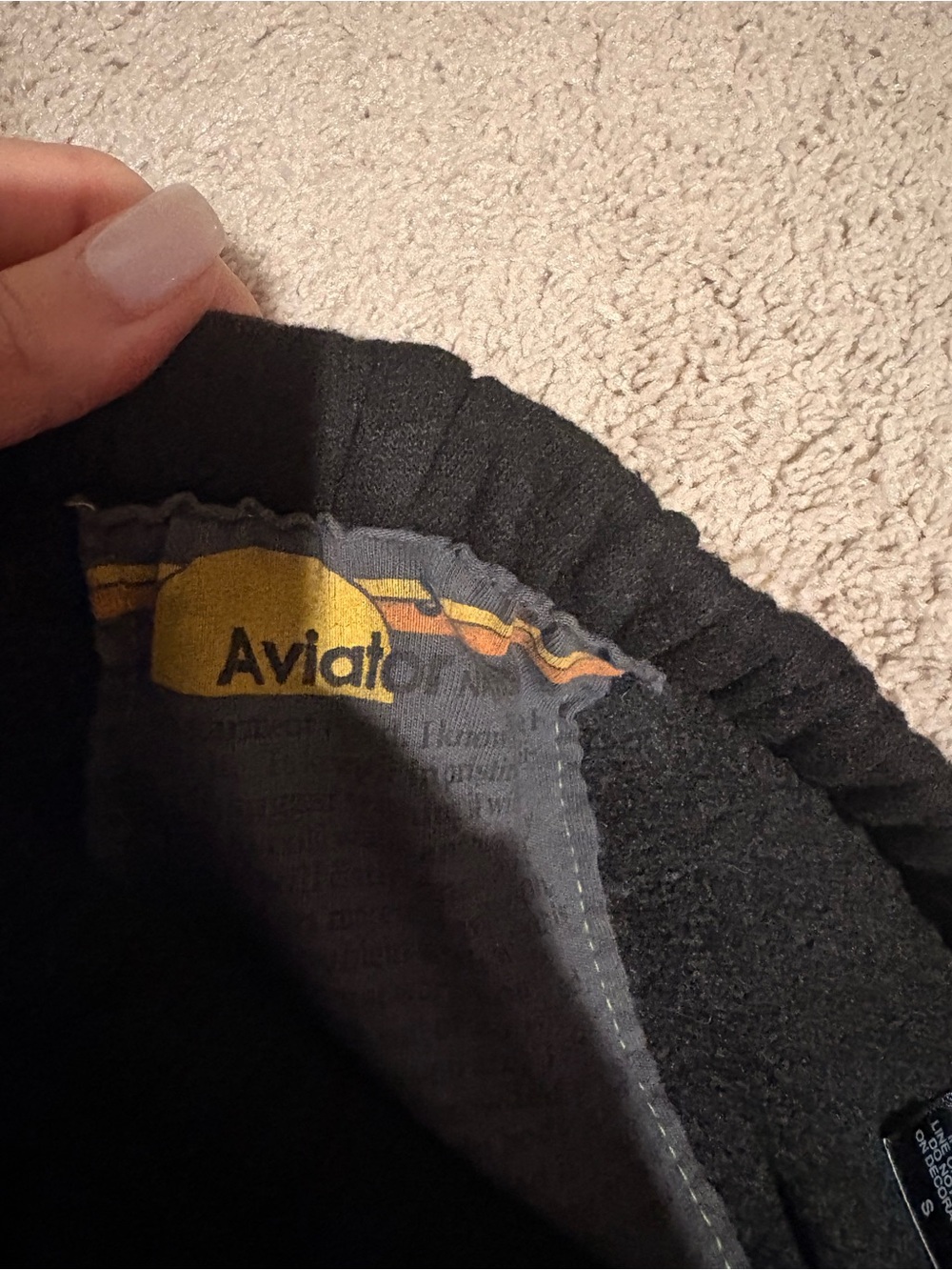 Aviator Nation Black Joggers with White LOCAL Small sweatpants - Picture 3 of 5